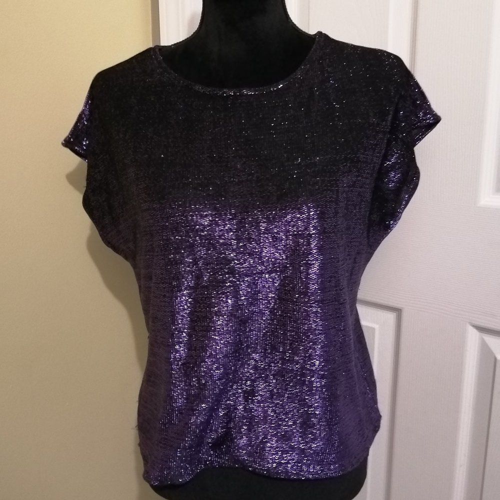 Purple Glittery Top, Loose fit